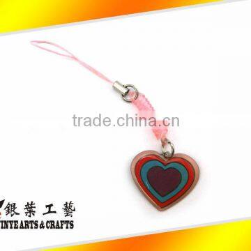 heart love metal keychain/phone ring