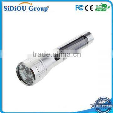 aluminum led solar power flashlight