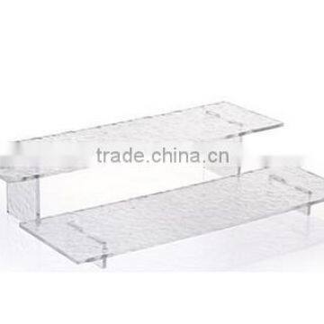 Set of 2 Acrylic Risers With Ripple Effect, 2 Different Heights - Clear