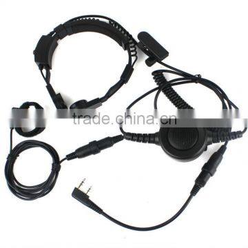 Military Covert Earpiece Grade Tactical Throat Mic Armpit PTT Headset with Finger PTT for KENWOOD