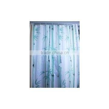 Printed bamboo polyester shower curtain