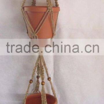 NATURAL JUTE MACRAME PLANT HANGER HANDMADE