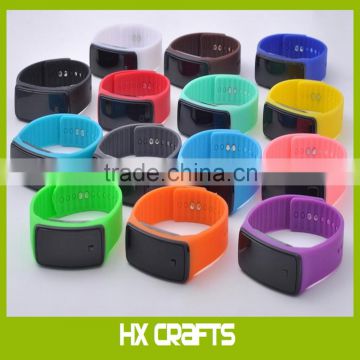 Custom Your Logo Rubber Bracelet Touch Screen LED Digital Display Unisex Sports Watch