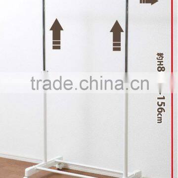 Extendable Single bar clothes hanging stand Garment Rack white