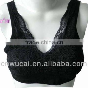 black genie bra with lace covered