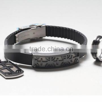 Newest fashion black carbon fiber jewelry sets