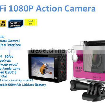 AT83W 2.0 inch 12MP 140 degree angle 30m underwater wifi action camera