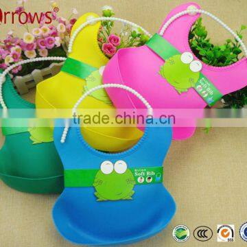 Hot Selling Colorful Baby Bibs, TPE Rubber Baby Food Feeding Pocket,Silicon Baby Bibs