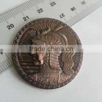 3D ancient Rome soldier coin,antique metal souvenir coin,custom logo metal badge