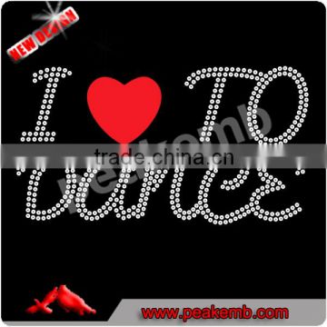 Beautiful dance rhinestone transfers wholesale in china for T-shirt