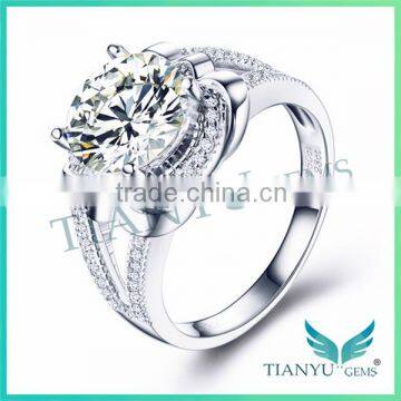 Wholesale 925 Sliver Finger Ring Super White Moissanite Diamond Wedding Ring,Anniversary Ring for Women