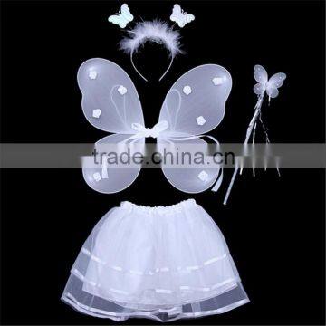 HOT Kids Festival Single Layer Rose Tie Butterfly Fairy Wings Magic Wand Headband Costume Set/Birthday Party Performance Supply photo-6