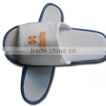 cheap poly fleece open toe hotel slipper