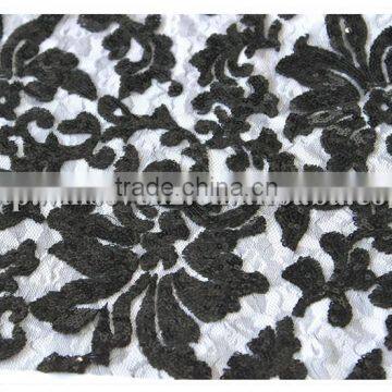 New Design Round Eye Net Fabric With Embroidery Sequin, Black Sequin Flower Tulle Fabric for Wedding Dress photo-3