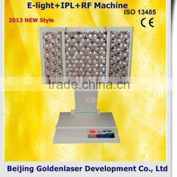 Vertical Www.golden-laser.org/2013 New Style E-light+IPL+RF Machine Painless Best Ipl For Improving Dim Complexin