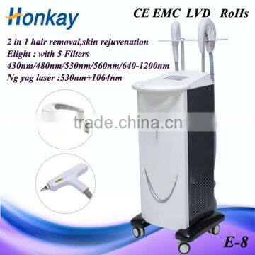 Multi-functional YAG laser Elight for tattoo removal