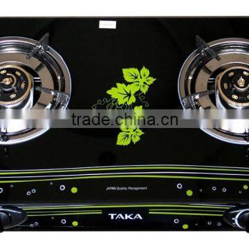 TAKA Gas Cooker DK-70B double Magneto Burners - top glass