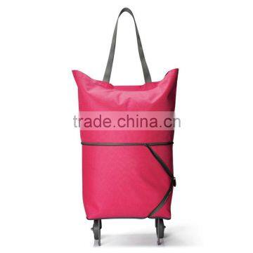 Folding Shopping Bag with Wheels,two Way Shopping Trolley/travel Handbag