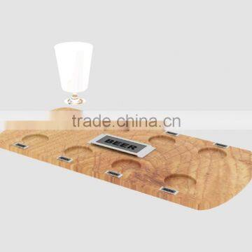 Wooden sectional plate with glass cup