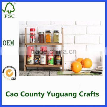 2 Tier Wooden Display Shelves Countertop Decorative Spice Rack photo-6