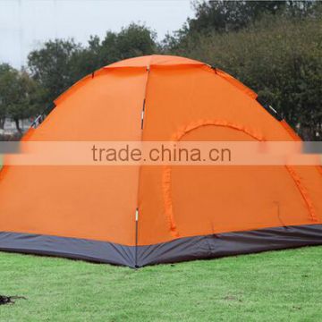 Customize 4 Person 2 Layer Outdoor Portable Orange Polyester Camping Tent