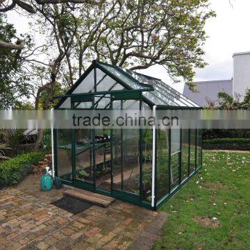 Indoor vegetable growing aluminium frame glass greenhouse