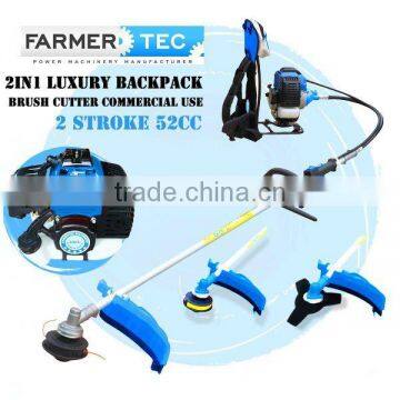52CC POWERFUL 2 IN 1 PETROL BACKPACK BRUSH CUTTER STRIMMER GRASS LINE TRIMMER ZENOAH TYPE WITH BUMP LINE CUTTER AND 3T BLADE