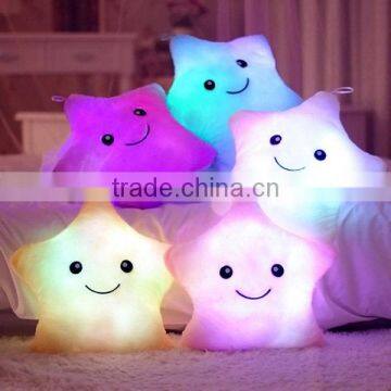 Christmas decorative Home Sofa Party Decor Toys Gift Plush Colorful Star Shape LED Light Star Shape Pillow cushion