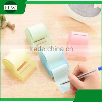 promotional wholesale office stationery mini portable tear roll sticky note withadhesive tape holder