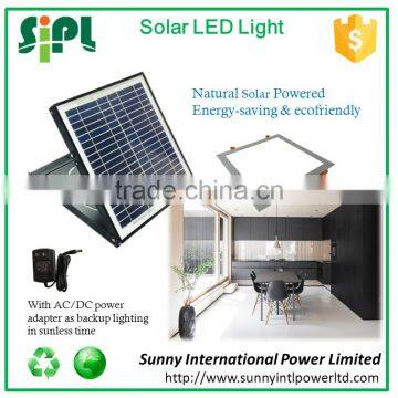 New Intelligent Lighting Solar Panel Powered LED Panel Solar Sensor Light with AC / DC Power Adapter