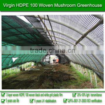 3-layer woven 200 micron 5-year use life and UV stabilized 100% HDPE plastic green houses film for agriculture mushroom used