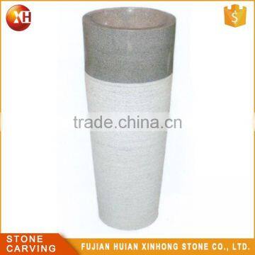 Small Oval Granite Corner Synthetic Stone Bathroom Sink photo-3