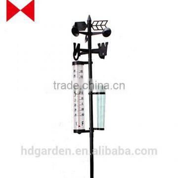 Plastic garden weather station with rain gauge