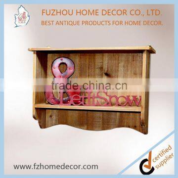 Living Room Book Shelf With Sandal or Rustic Wood Color and Metal Hook for Wall Decoration photo-3