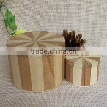 Wholesale small round decorative wooden bucket with lid