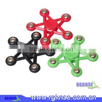 Factory Price Wholesale Five-pointed star Shape Spinner Toy Fidget Spinner Plastic Hand Spinner with Glass Balls