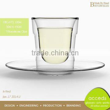 Promotion Borocilicate Novelty Glass Unique Design Cup And Saucer photo-4