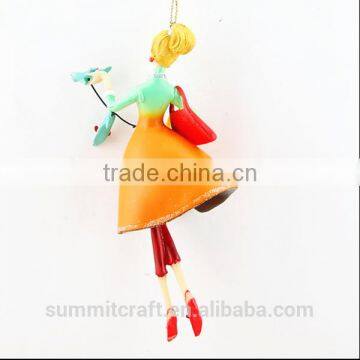 Best Selling Christmas Ornament Items Resin Christmas Lady Figurines photo-2