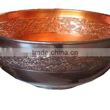 Embossed Copper Fruit Bowl