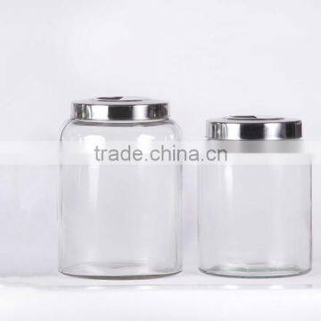 wholesale glass storage jar with decal