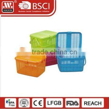 supermarket plastic shopping basket with wheels