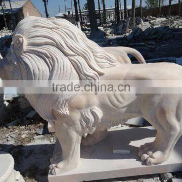 Marble Standing Lion Statue For Garden / Outdoor Use photo-3