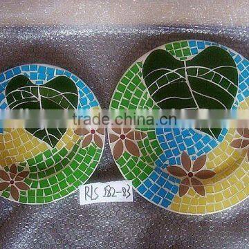 mosaic glass cheap decorative plates