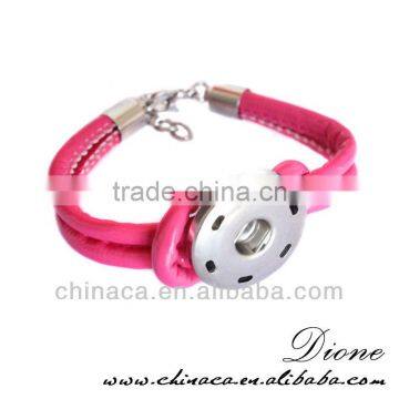 Wholesale 18mm Snap Charm Leather Snap Button Bracelet photo-3