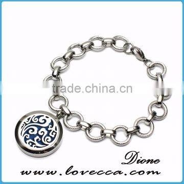 Top quality Stainless Steel Aroma Aromatherapy Essential Oil Bangle Bracelet