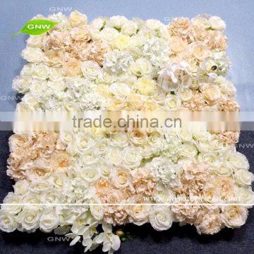 GNW FLW1609015 Fake Flowers Ivory And Champagne Flower Wall Backdrop