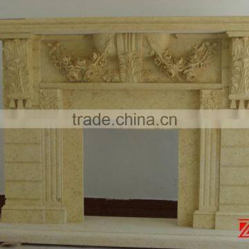 freestanding honed marble fireplace mantel