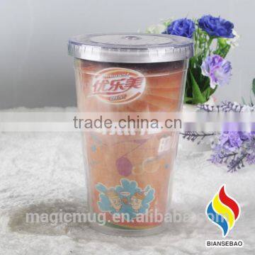 hot sale double wall acrylic tumbler with paper insert