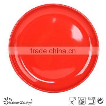 Glossy Red Glazed Dinner Plate High Quality Stoneware Plate photo-3
