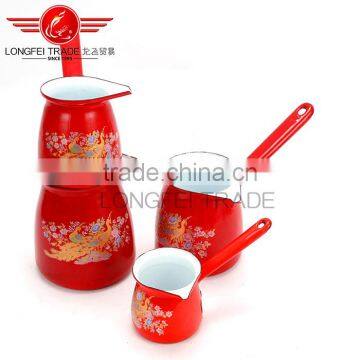 2016 Chinese OME Decal Ceramic Enamel Coffee Pot Set Enamel Coffee Warmer photo-2